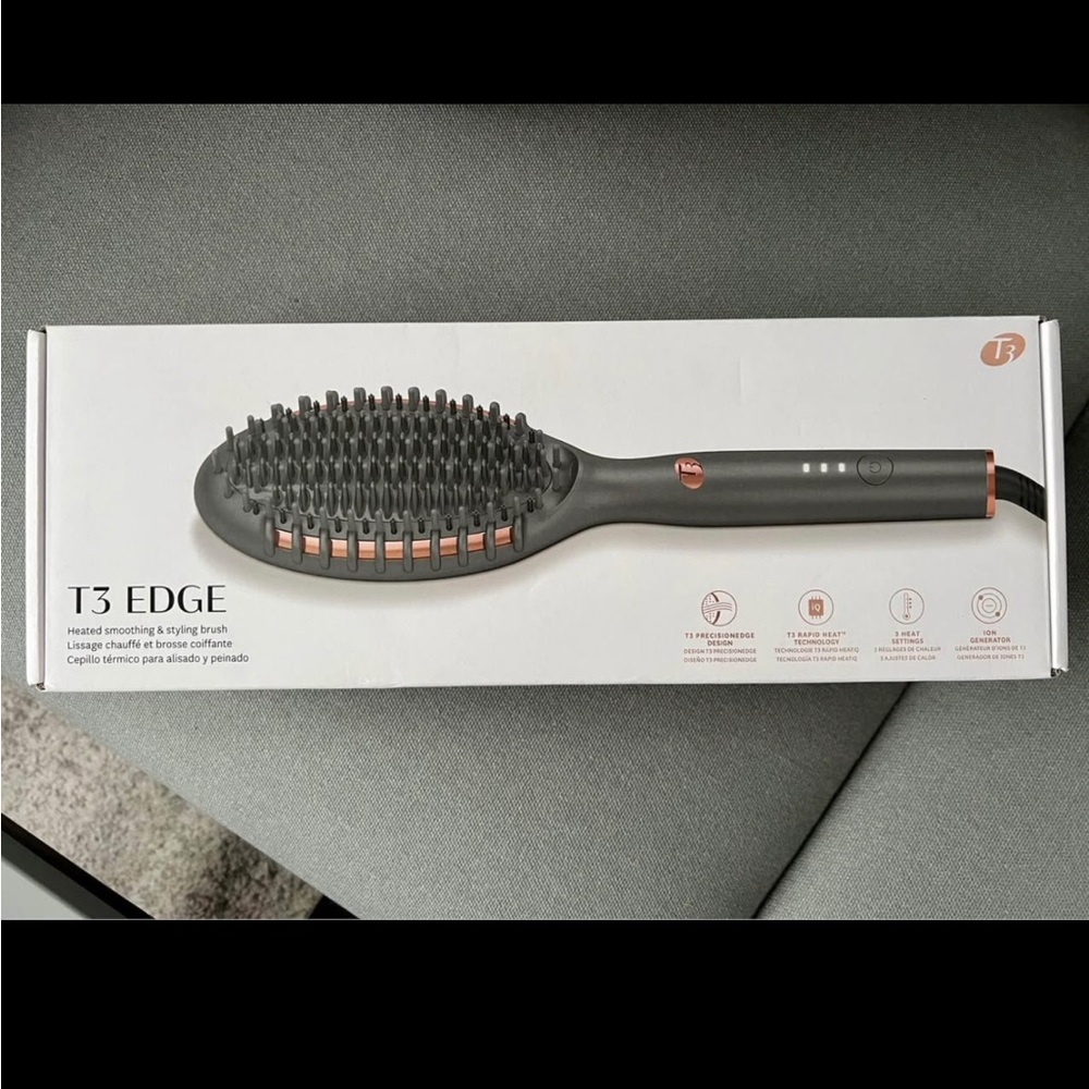 NEW T3 Edge Heated Smoothing & Styling Brush - Black and Copper
